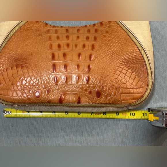Brahmin Cream, Brown and Green Crocodile Pattern Shoulder Bag Vintage? - Picture 12 of 15